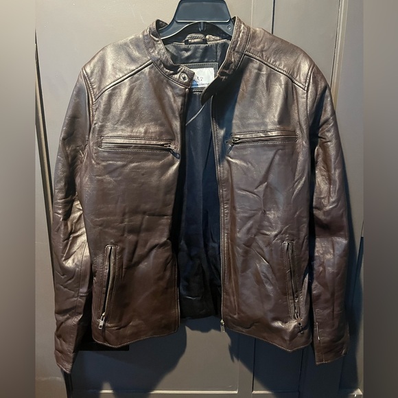 Independence Brothers Men's Brown Leather Jacket Size MEDIUM New